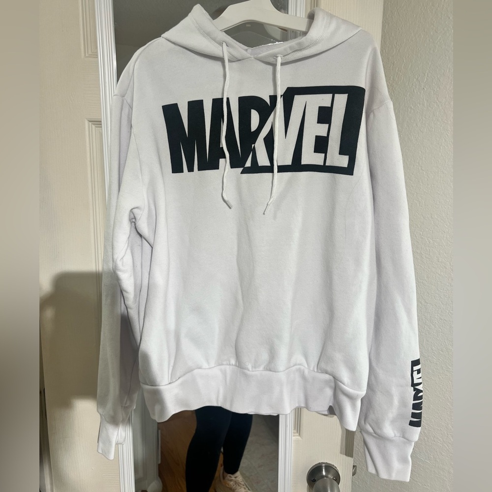 White Marvel Hoodie